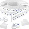 Roving Cove PreFit (Classic) Furniture Edge Corner Protector (Standard 15ft Edge 4 Corners), Baby Proofing Bumper Guards, Oyster White (Off White), Pre-Taped, for Straight Smooth Surfaces