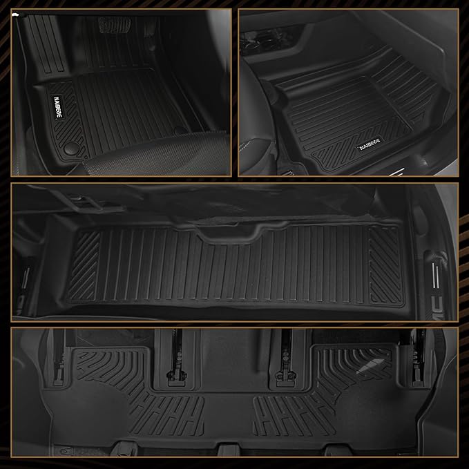 Naibeve Floor Mats for 2025 2026 Chevrolet Suburban/GMC Yukon XL/Cadillac Escalade ESV 7 Seats Bucket Seats - All Weather for Suburban/Yukon XL/Escalade ESV Floor Mats Cargo Mat 3rd Row Backrest Mats