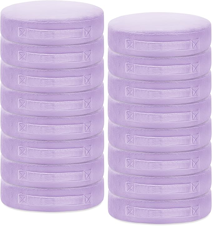 16 Pcs Round Floor Cushions for Kids, 15'' Plush Flexible Seating Pillows with Handles, Soft Chair Seats for Classroom Elementary Daycare Preschool Playroom Reading Corner Purple