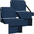 2pcs Stadium Seat for Bleachers with Back Support，Portable Bleacher Chairs with Back and Cushion，Includes Shoulder Strap and Cup Holder