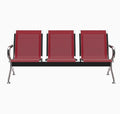 Kinfant 3-Seat Waiting Room Chair - Office Guest Reception Chairs with Ergonomic Backrests, Airport Waiting Bench with Armrests, Metal Waiting Furniture for Hospital, Bank, Salon, Dark Red
