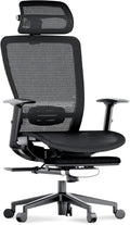FLEXISPOT OC3 Air Ergonomic Office Chair with Footrest, Mesh Back Computer Chair, Home Office Desk Chairs, with Adjustable Lumbar Support/3D Headrest/Reliable Base, Mesh Seat Cushion, Black, Air-F