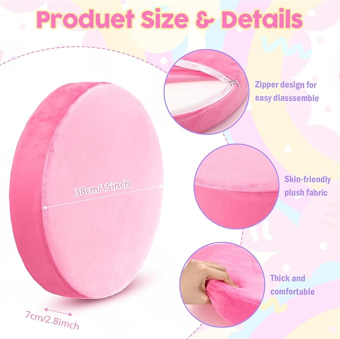 GlikCeil 8 Pcs Round Floor Pillow Cushions for Kids Classroom 15'' Soft Flexible Seating Chair Floor Seats for Reading Corner Playroom - Winter & Spring School Supplies (Candy Series)