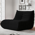 Bean Bag Chairs for Adults, BeanBag Reading Chair Memory Foam Couch, Floor Chair Soft Teddy Material, Comfy Reading Nook Chairs for Bedroom Living Room Office (Black)