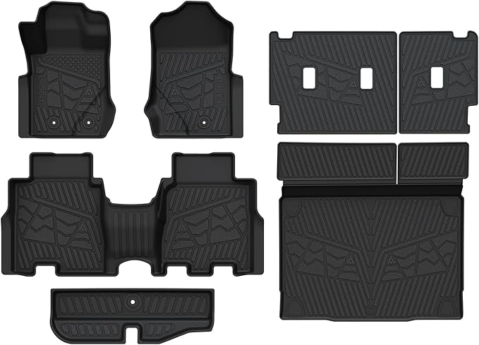 LASFIT Floor Mats & Cargo Liner & Backrest Mat Set for 2021-2025 Ford Bronco 4-Door Carpet Flooring All Weather Protector TPE Waterproof Sub Trunk Mat Back Seat Cover, Combo Set
