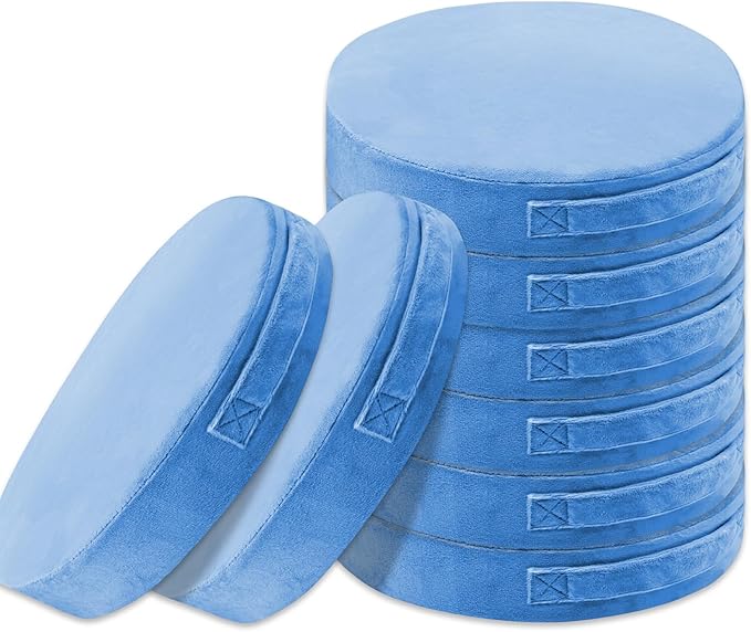 8 Pcs Round Floor Cushions for Kids, 15'' Plush Flexible Seating Pillows with Handles, Soft Chair Seats for Classroom Elementary Daycare Preschool Playroom Reading Corner Blue