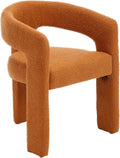 DAYALANE Modern Boucle Dining Chair, Sherpa Upholstered Accent Kitchen Chair with Arms Comfy Barrel Side Chair for Living Room/Home Office/Reception, Windsor Tan