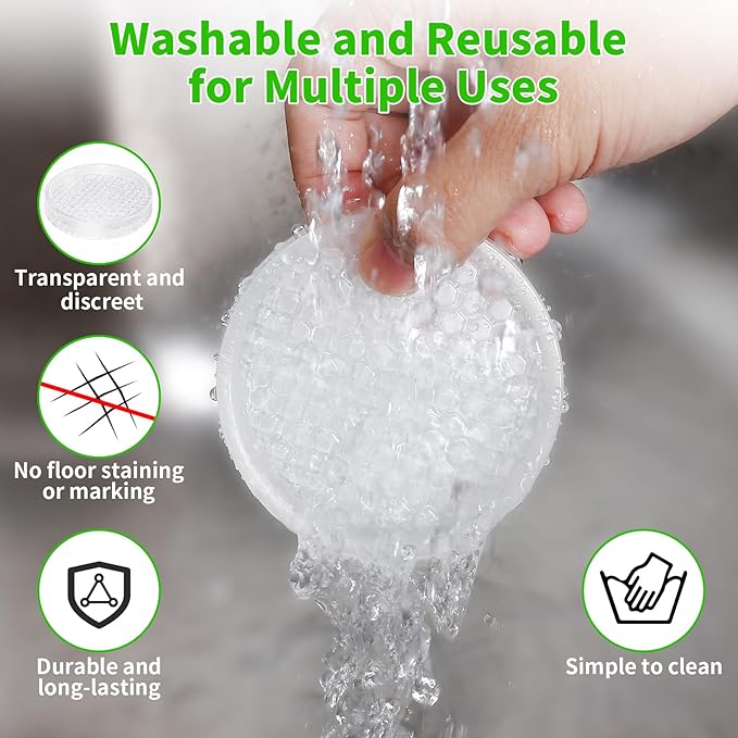 GAGUIUP Clear Non Slip Furniture Pads - 2.5" Anti Slide Caster Cups, 8PCS Round Furniture Coasters for Hardwood floors & Carpet, Wood Floor Protectors for Furniture Leg, Table Chair Couch Bed Stoppers
