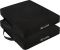 Kirvoita Multi-Functional Stadium Seat Cushions 2 Pack, Waterproof Oxford Filled with High Resilence Sponge, for Any Outdoor Events Use (Black)