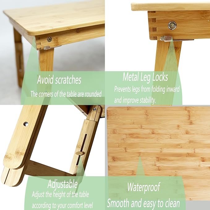 Bamboo Coffee Table Foldable,Low Floor Dining Table Collapsible Oriental Folding Table for Living Room Small Spaces Picnic Table Ground Portable Table,Floor Desk for Adults,33.5Lx17.7Wx15.7H