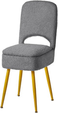 IBUYKE Small Storage Vanity Stool with Folding Backrest, 12.99" x 13.78" x 31.5" Square Teddy Velvet Ottoman, Makeup Chair for Living Room, 4 Metal Legs with Anti-Slip Feet, Gray WBD027G