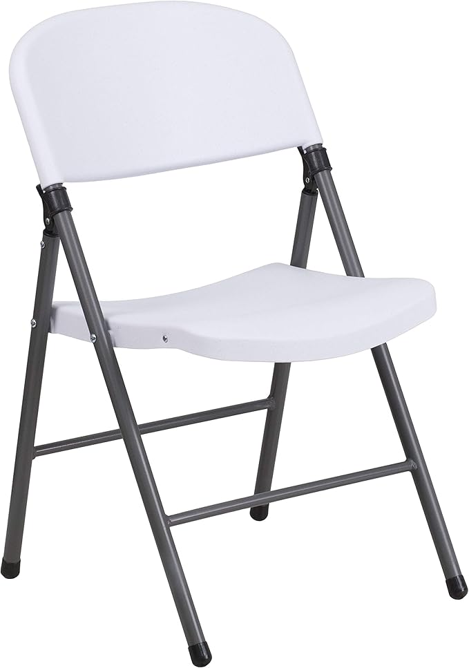 Flash Furniture Hercules Series Plastic Folding Chairs, Lightweight Commercial Event Chairs with 330-lb. Static Weight Capacity, Set of 4, White