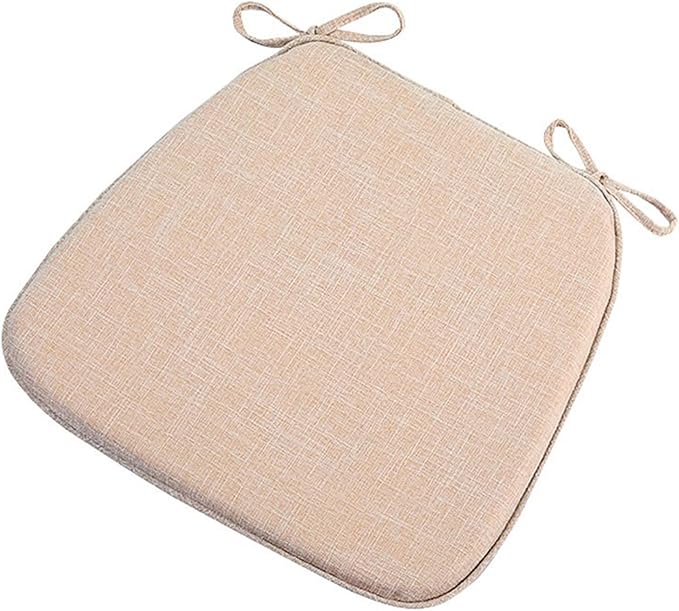 Chair Pads with Ties 18x17, Memory Foam Kitchen Chair Cushions with Ties 18 Inch, Non Slip Chair Pads for Dining Chairs Set of 2 4 6, Seat Cushions Covers Washable and Removable with Zipper,E,6