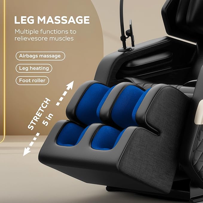 2026 Massage Chair for Full Body 4D Zero Gravity, with Heat Therapy, SL-Track Shiatsu Foot Rollers, Yoga Stretch, Heating Function, for Home Office Use,Black (Model 2)