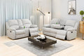 A Ainehome Living Room Furniture Set Leather Recliner Sofa Set Loveseat Chair Furniture Sofa Set for Living Room/Small Space/Rv/House/Office/Theater Seating (A-Grey White Microfiber, Sofa+Loveseat)