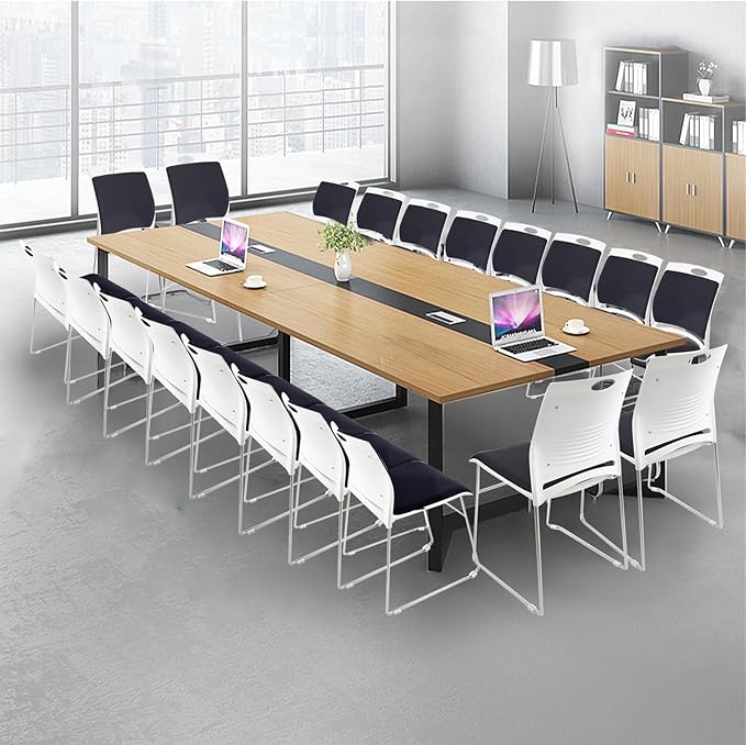 Stacking Chairs Set of 20 Black Stackable Home Office Guest Chair Set with Padded Seat and Back,Lobby Chairs Waiting Room Reception Chair for Cafeteria,Library, Laboratory,Training Room