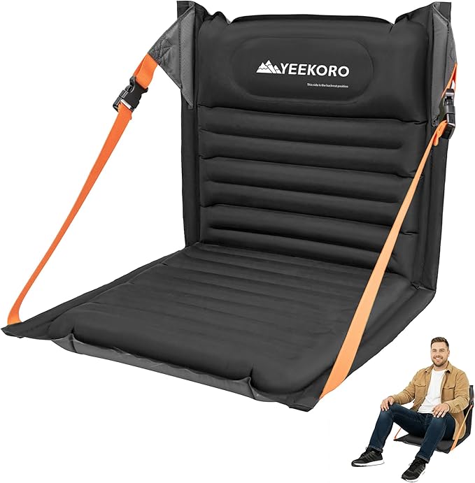 Inflatable Stadium Seats, Portable Bleacher Seat with Back Support, Foldable and Lightweight Chairs for Sporting Events/Camping, Stadium Seats with Storage Bag Lounge Chair