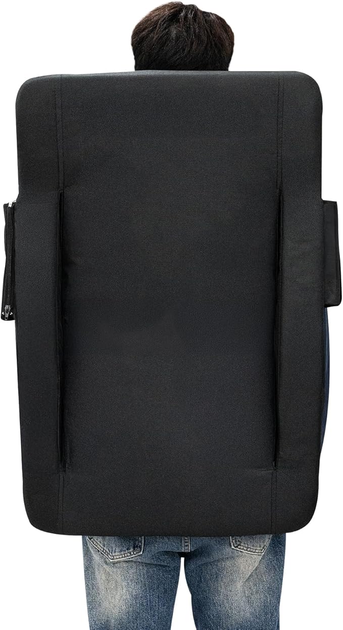 Hmlinktt Stadium Seats with Back Support, Bleacher Chairs with Back and Cushion, Wide Bleacher Seats with Thick Padded Cushion, Armrests, Side Pockets, Shoulder Straps for Sports Events