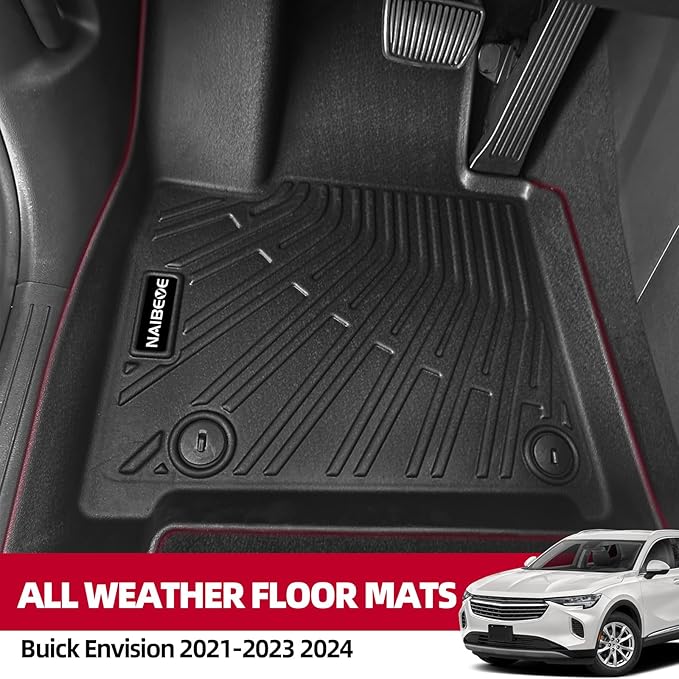 Naibeve Floor Mats for 2021 2022 2023 2024 2025 Buick Envision - All Weather Custom Fit for Buick Envision Floor Mats & Cargo Liner & Seats Back Cover Accessories