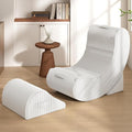 Gaint Bean Bag Chairs for Adults, Beanbag Lounge Filled with Memory Foam, Adjustable Angle, Corduroy Fabric, with Detachable Footrest for Bedroom, Living Room and Nursery(White)