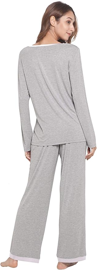 GYS Viscose from Bamboo Women's Pajama Sets Super Soft Long Sleeve Sleepwear Comfy Winter Pjs Sets S-4X