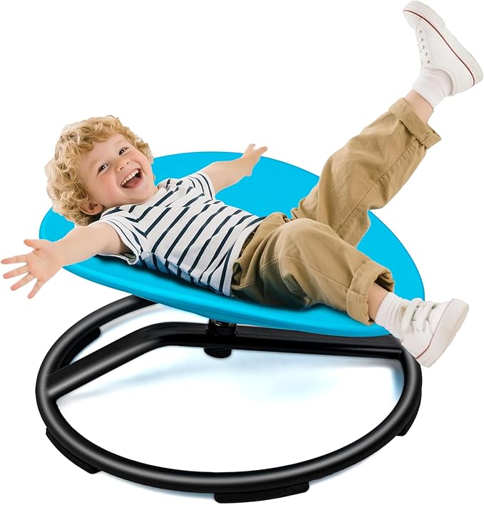 Oranmew Spinning Chair for Autistic Kids – Sensory Spinning Toy, Spin Chair for Kids Autism, Sensory Swivel Seat for Balance, Coordination, Focus & ADHD Support, Autism Sensory Products (Blue)