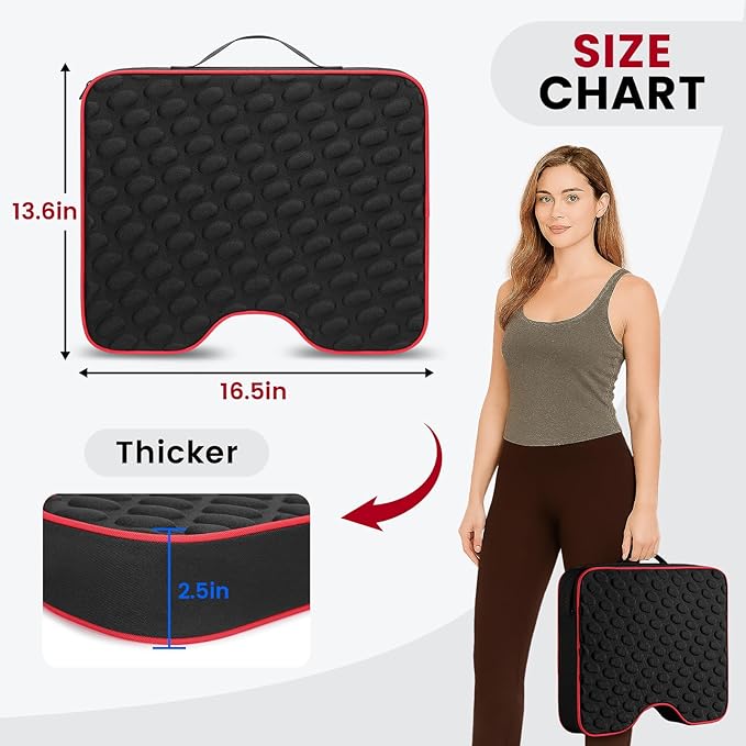 Stadium Seat Cushions - Portable Bleacher Cushions with 2.5" Extra Thick High-Density Foam and Massage Dots, Fashion Outdoor Seat Cushions for Sports Events, Travel, Camping, Chairs - 2 Pack