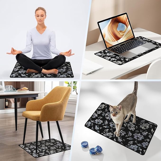 Grounding Mat, 23.6x35.5 inches Grounding Pad for Feet Sleep Energy Wellness. Reconnect to The Earth with 15ft Grounding Cord
