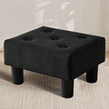 FIMIVIBI Small Foot Stool Ottoman, Velvet Footstool Ottoman Foot Rest for Couch, Rectangle Footstools and Ottomans Small for Living Room, Entryway and Bedroom (Black)