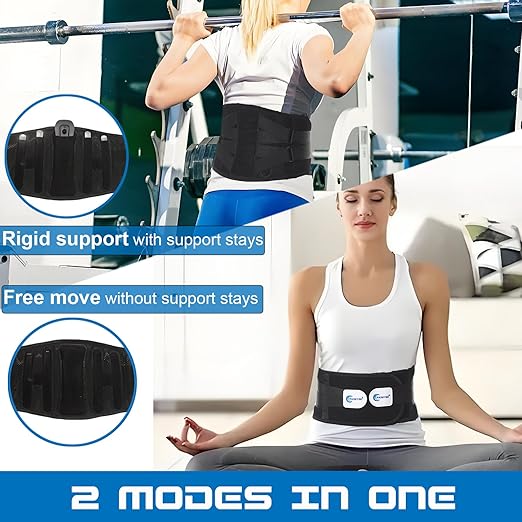 Paskyee Back Brace for Lower Back Pain Men Women, Adjustable Knitted Back Support Belt with Bionic Support System, for Herniated Disc, Lumbar Strain,Sciatica, Scoliosis Small