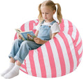 COMAX Bean Bag Chair for Kids, Kid Beanbag Chair Cute, Cotton Canvas Lazy Chair with Shredded Foam Filling, Stuffed Floor Sofa Couch for Boys and Girls, Pink