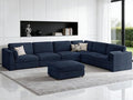 CUGOAO 159'' Modular Sectional Sofa, Oversized L-Shaped Sectional Couch with Ottoman, Deep Seat Chenille Cloud Couch, Mordern Upholstered Couches for Living Room, Apartment, Office, Blue
