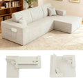 Komusou 110" Boneless Couch, Cloud Modular Sectional Sofa with L-Shape Chaise, Modern Upholstered Couches for Living Room Bedroom No Assembly Required (Beige, Right Facing Chaise)