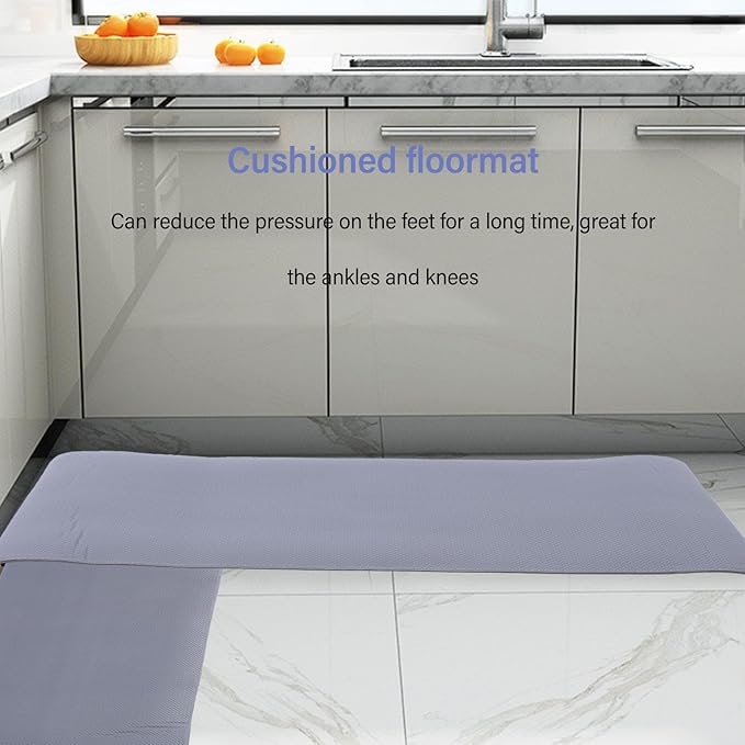 Anti Fatigue Floor Mat, Kitchen Rug with Non Slip PVC, Thick Cushioned Standing Mat for Home Office, Shock Absorbing Anti Slip Easy to Clean 10mm Thick Comfort Mat
