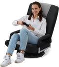 Swivel Gaming Chair 360 Degree Multipurpose Floor Chair w/Armrest & 6 Adjustable Postions Backrest for Adults & Kids, for Reading, Gaming, Watching, Relaxing, Grey