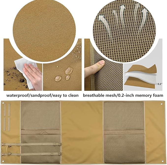 Outdoor Camping Tactical Training Shooting Mat Anti Slip Pad, Waterproof and Moisture-Proof Folding Mat Picnic Blanket Portable with Carry Strap
