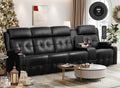 Aotolo Recliner Sofa, Massage Reclining Sofa 4 Seater Sets Heavy Weight Capacity, RV Loveseat Couch Clearance with Console, USB, Type C Port, Storage, Cup Holders, Wall Hugger Chair for Living Room