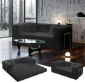4-in-1 Convertible Sofa Bed, 78 Inch Corduroy Loveseat Sleeper with Pull-Out Bed, Boneless Fixed-Frame Floor Futon for Living Room