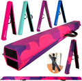 MARFULA 6 FT / 8 FT / 9 FT Folding Gymnastics Beam Foam Balance Floor Beam - Extra Firm - Suede Cover - Anti Slip Bottom with Carry Bag for Kids/Adults Home Use