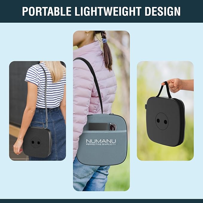 NUMANU 2025 Upgraded Collapsible Stool & 3IN1 Cushioned Carry Bag, Max 620lbs, 18" Height Adjustable Portable Stool Retractable Telescoping Seat, Foldable Camping Stool for Adults or Footrest (Square)