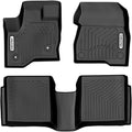 OEDRO Floor Mats Fit for 2009-2019 Ford Flex, Unique Black TPE All-Weather Guard Includes 1st and 2nd Row: Front, Rear, Full Set Automotive Liners