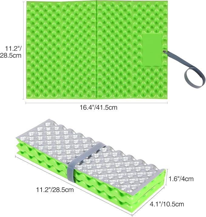 REDCAMP Foam Hiking Seat Pad, Foldable Z Ultralight Sitting Pad for Camping Backpacking Stadium Outdoor, Green/Blue/Khaki/Yellow/Black