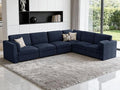 CUGOAO 159'' Modular Sectional Sofa, Oversized L-Shaped Sectional Couch, Deep Seat Chenille Cloud Couch, Removable Cover, Mordern Upholstered Couches for Living Room, Apartment, Office, Blue