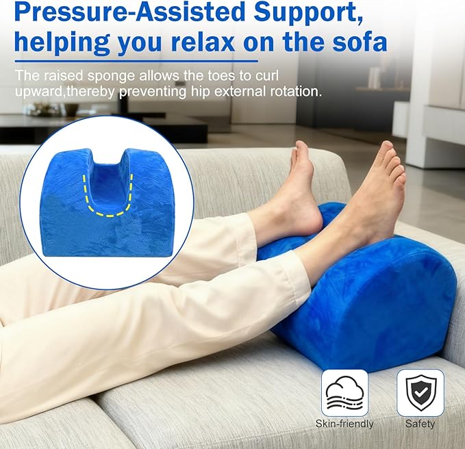 Knee Replacement Pillow for Surgery Recovery, Post Op Leg Elevation and Abductor Cushion with Memory Foam, Reduces Pain, Maintains Alignment for Sleeping