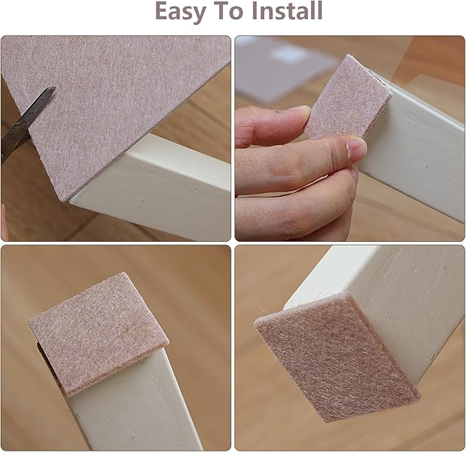 Yelanon Felt Furniture Pads -48 Pcs 1.5" Premium Felt Pads for Chair Legs Furniture, Floor Protectors for Hardwood Floors, Beige