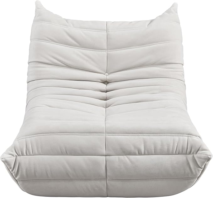 Bean Bag Chair - Corner Sofa, Fireside Chair Bean Bag Sofa Large Bean Bag Chair for Adults,Fireside Floor Couch for Living Room, Bedroom, Gaming & Office (Yellow, Single) (White, Single)