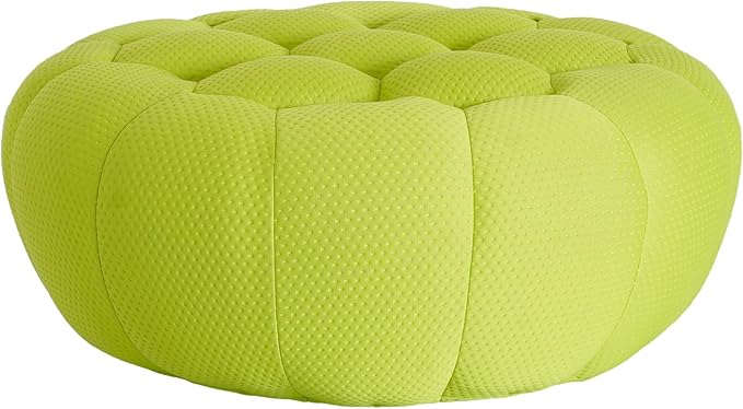 JACH 41.24'' Modern Lazy Floor Ottoman, Bubble Footstool, Upholstered Mesh Fabric Bubble Couch Sofa, 3D Honeycomb Shape Ottoman for Living Room, Office, Apartment, Small Space (Fluorescent Green)