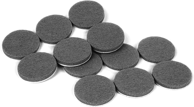 Slipstick Premium Wool Felt Furniture Pads/Chair Feet Floor Protectors (1.5 Inch Round) Includes 12 Heavy-Duty Felt Pads with Self Stick Adhesive, Gray, CB117