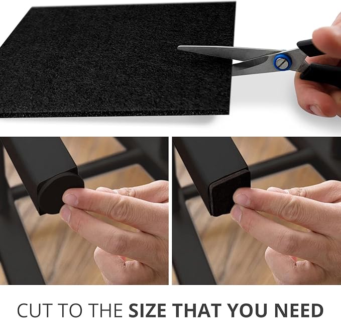 Felt Furniture Pads X-PROTECTOR 8 PCS - Premium 6” x 4 3/8” Heavy Duty Black Felt Sheets! Cut Large Furniture Pads to The Size You Need - The Best Felt Floor Protectors for Any Hard Floor!