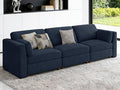 CUGOAO 118'' Modular Sectional Sofa, Oversized, Sectional Couch, Deep Seat Chenille Cloud Couch Sofa, Removable Cover, Mordern Upholstered Couches for Living Room, Apartment, Office, Blue